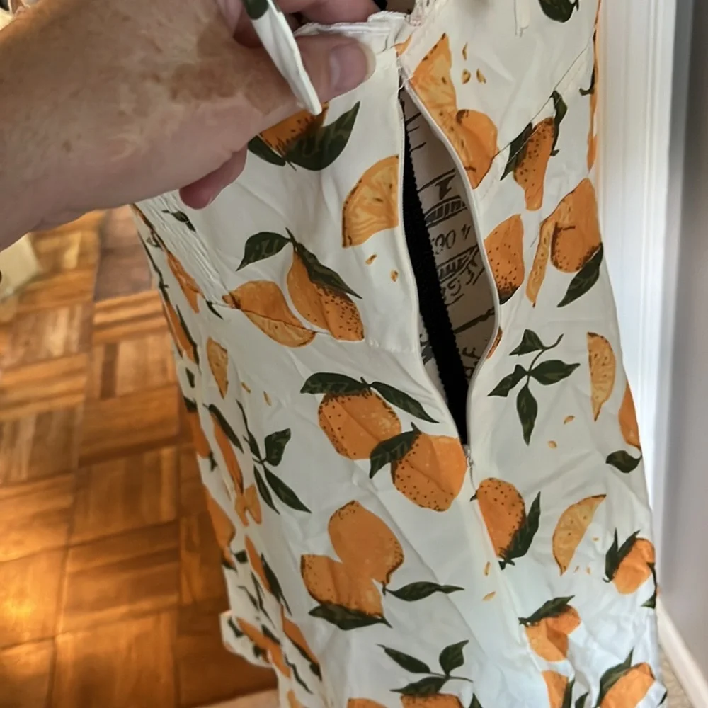 NWOT Lemon Print Mini Dress by Cider, medium - Picture 5 of 7